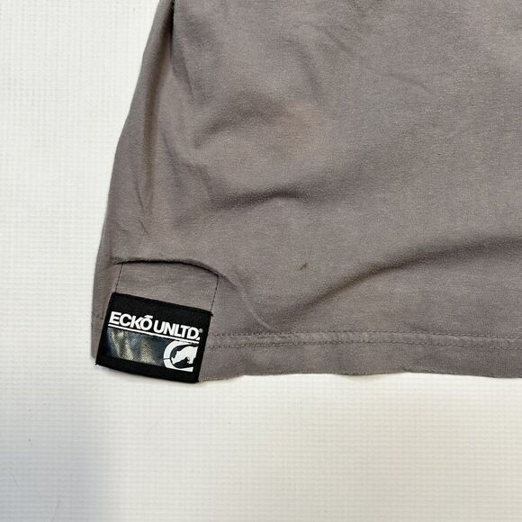 Ecko Unltd Y2K T-shirt Streetwear Superior Issue Eckonomics Rhino Gray Men Lrge - Picture 10 of 12